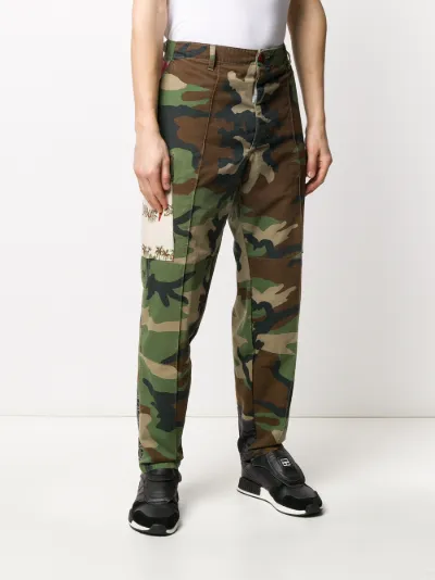 camouflage print trousers