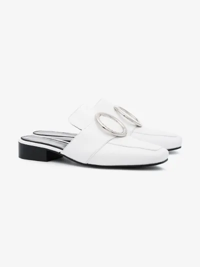 White Petrol Leather Loafers展示图