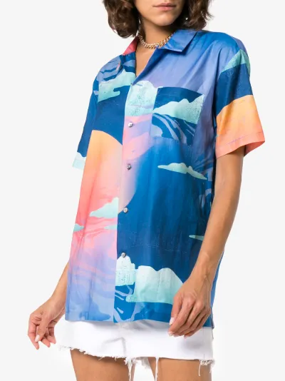 Wet Dream print cotton Hawaiian shirt展示图