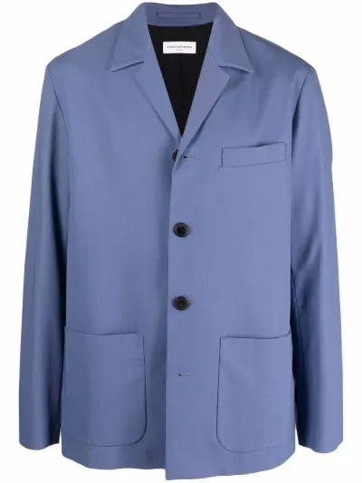 Dries Van Noten Blazer avvitato monopetto blu | MODES