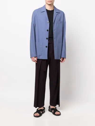 Dries Van Noten Blazer avvitato monopetto blu | MODES