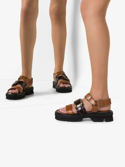 dries van noten leather platform sandals