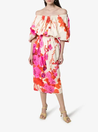 off the shoulder flower dress