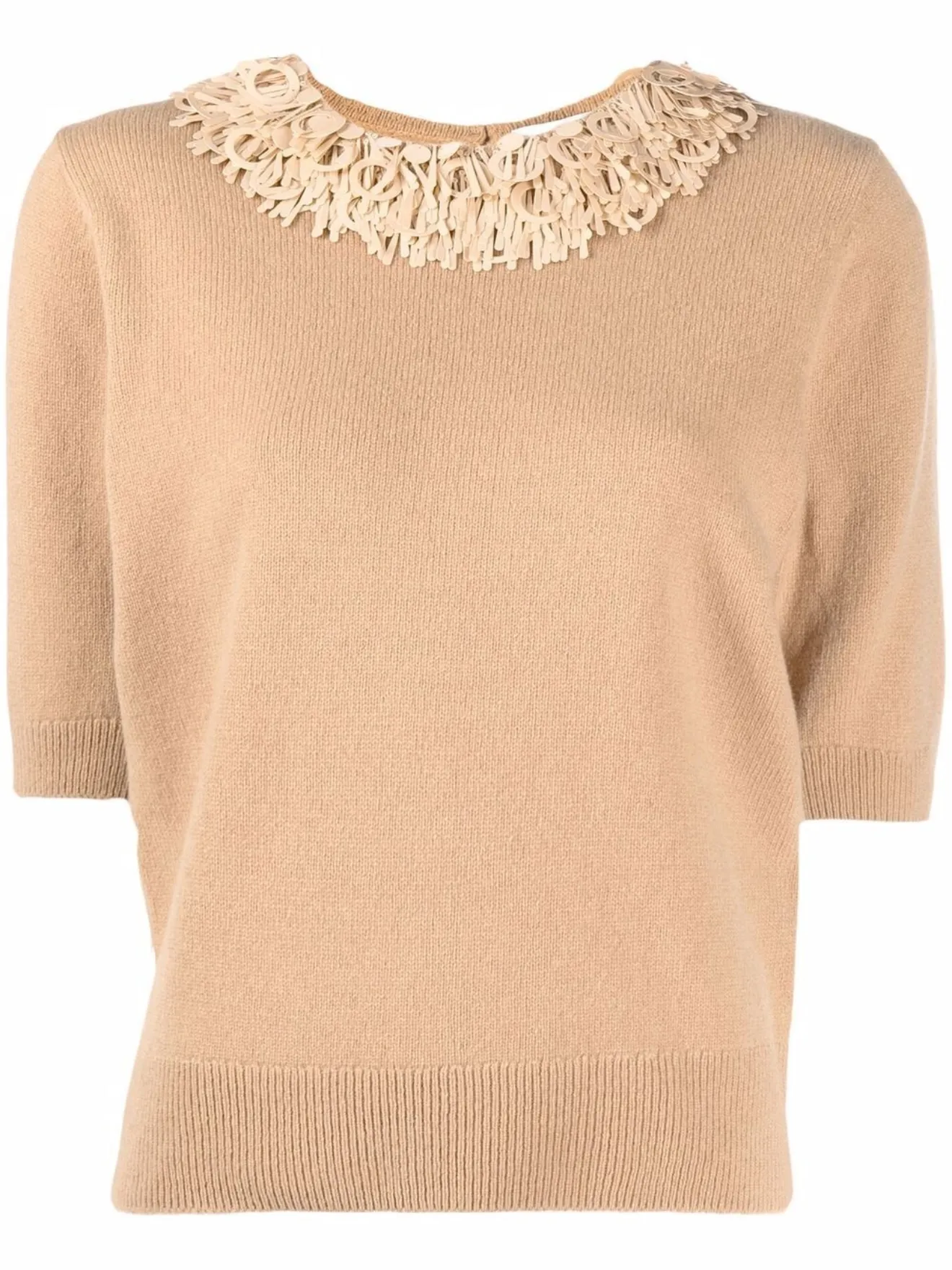 embellished neck jumper