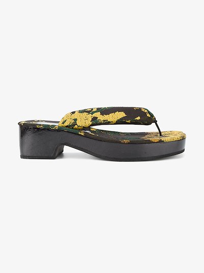 Dries Van Noten floral brocade thong sandals Browns