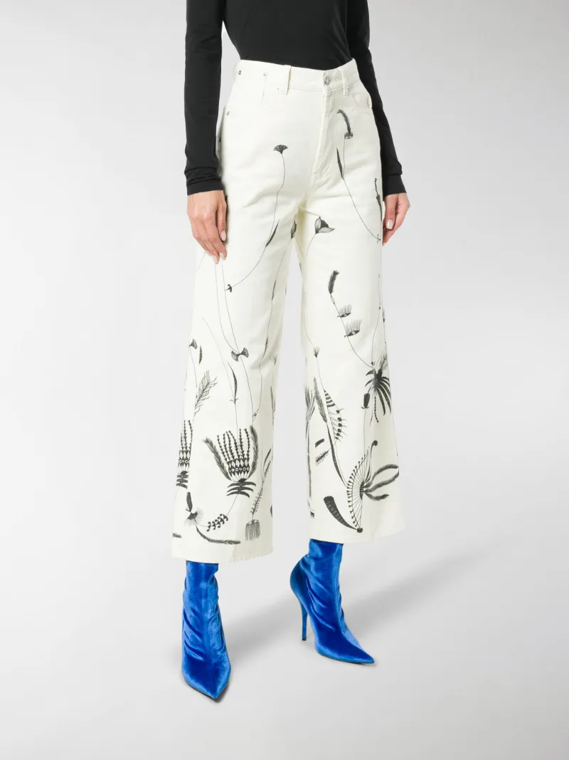 Dries Van Noten floral wide-legged 