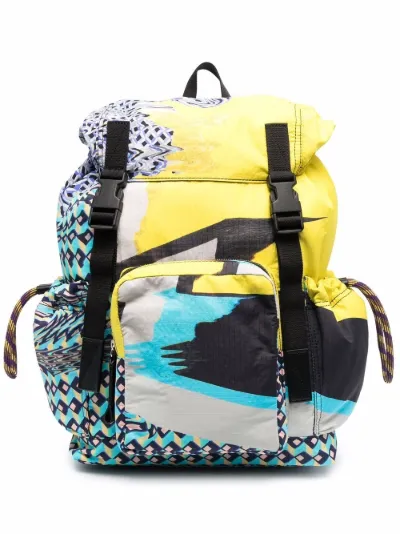 geometric print backpack