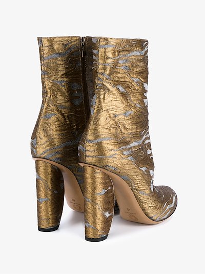 dries van noten silver cracked leather tall boots