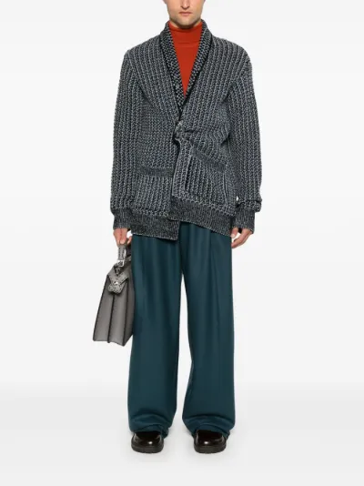 DRIES VAN あたらしく NOTEN マフラー - エンジ系x黒等(総柄) 【古着  