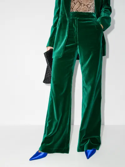 velvet green trousers