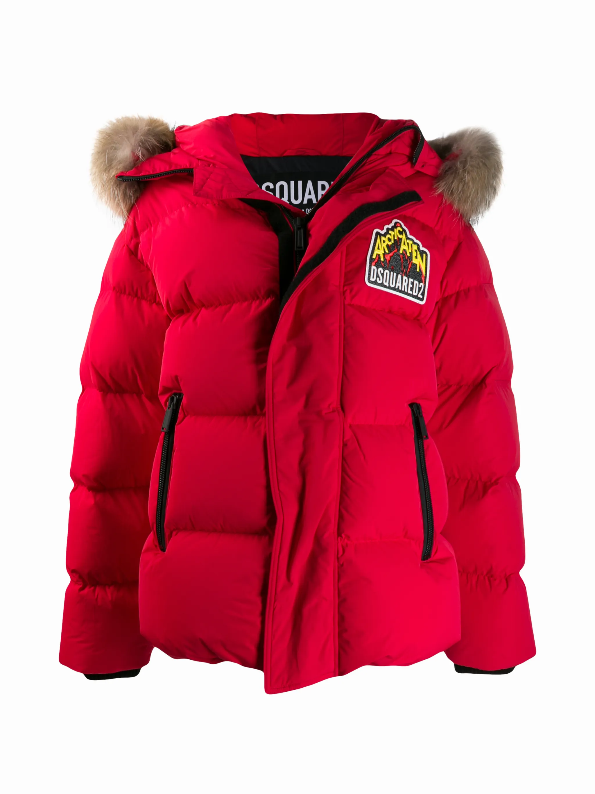 DSQUARED2 red ファー付き - メルカリ