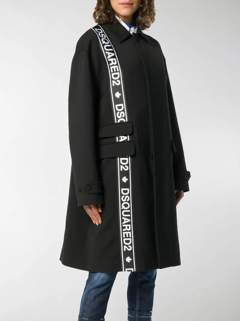 Nero Dsquared2 Laterale Cappotto Con Di Colore Logo nUw0qv7pf