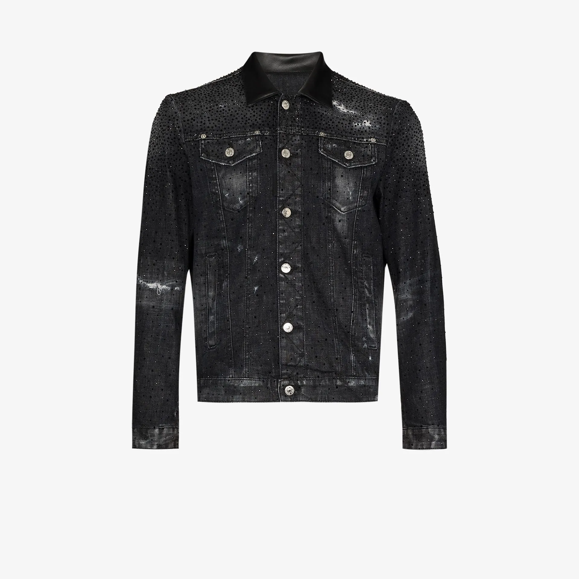 crystal embellished denim jacket