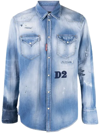 distressed denim shirt