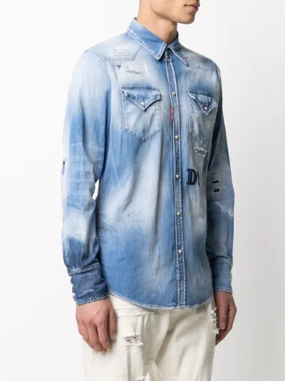 distressed denim shirt