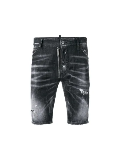 Black dsquared shorts on sale