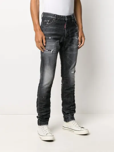 distressed straight leg jeans