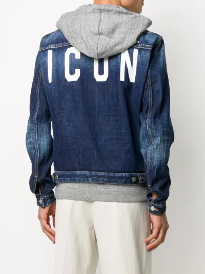jersey hood denim jacket