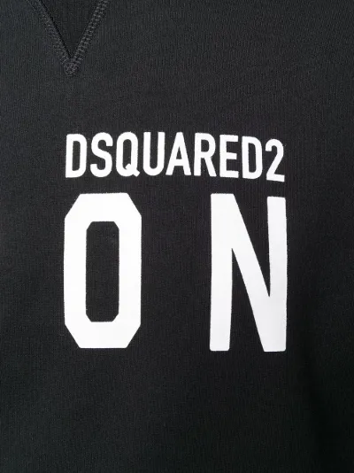 dsquared2 logo hooded sweatshirt