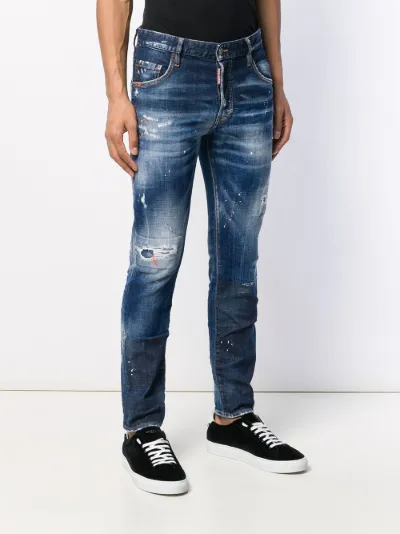Dsquared2 Jeans con effetto vernice blu | MODES