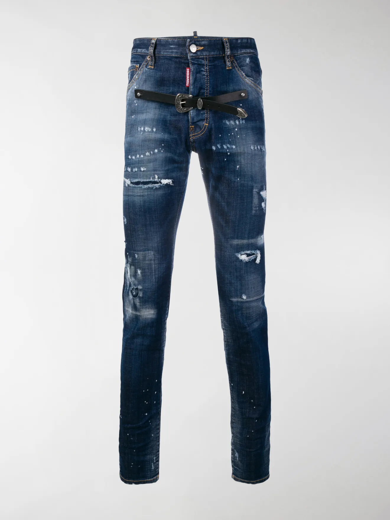 Dsquared2 Jeans strappati con cintura blu | MODES