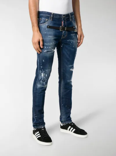 Dsquared2 Jeans strappati con cintura blu | MODES