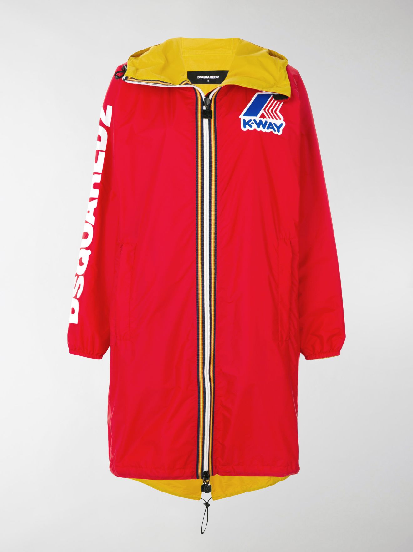 red oversized windbreaker