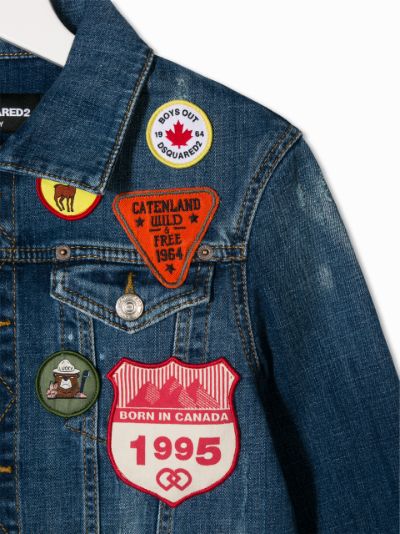 dsquared2 patch detail denim jacket