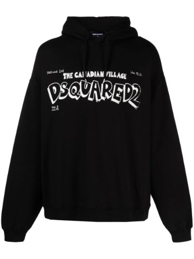 DSQUARED2 logo print cotton hoodie Eraldo KR