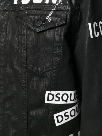 Dsquared2 logo print denim jacket black 