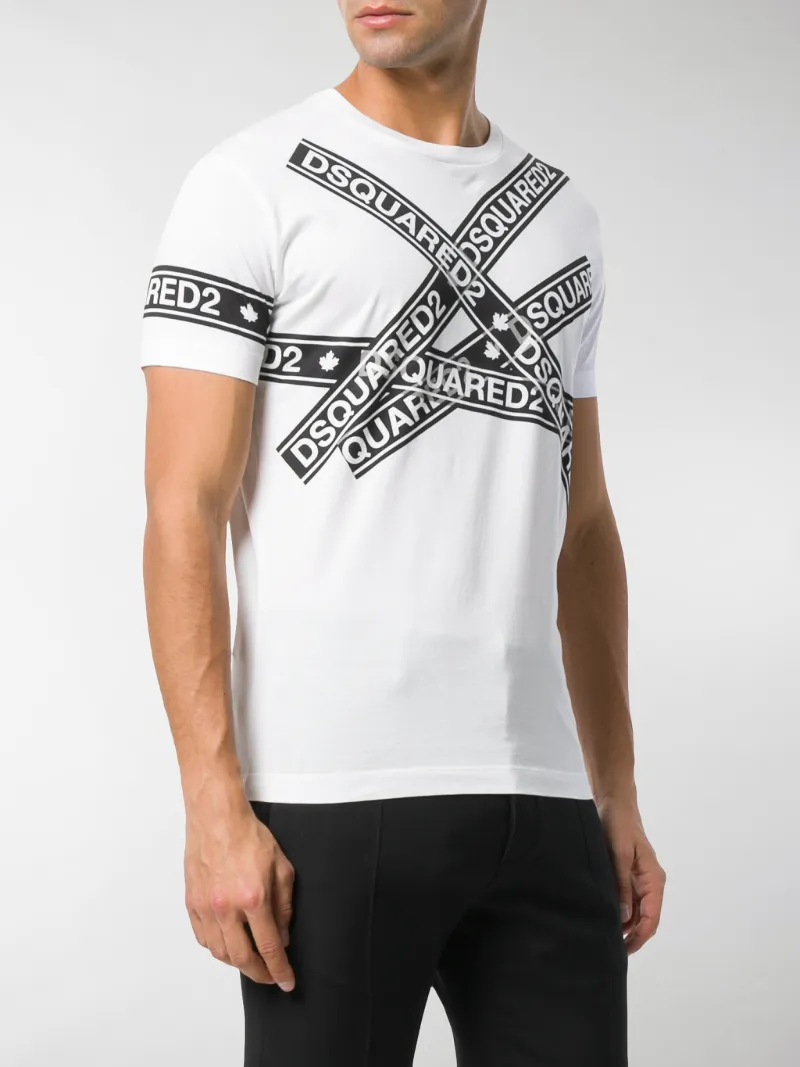 Dsquared2 logo tape print T-shirt white 