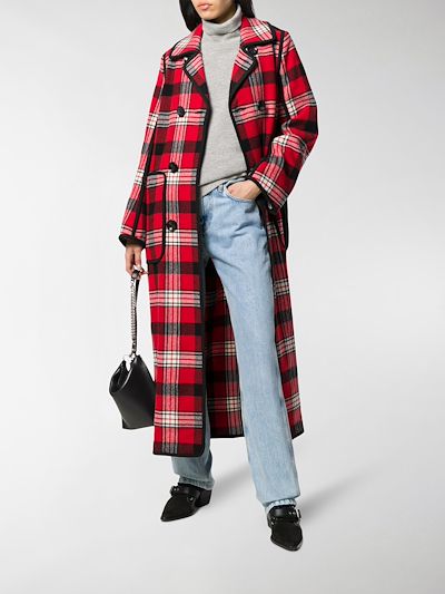 red checked coat