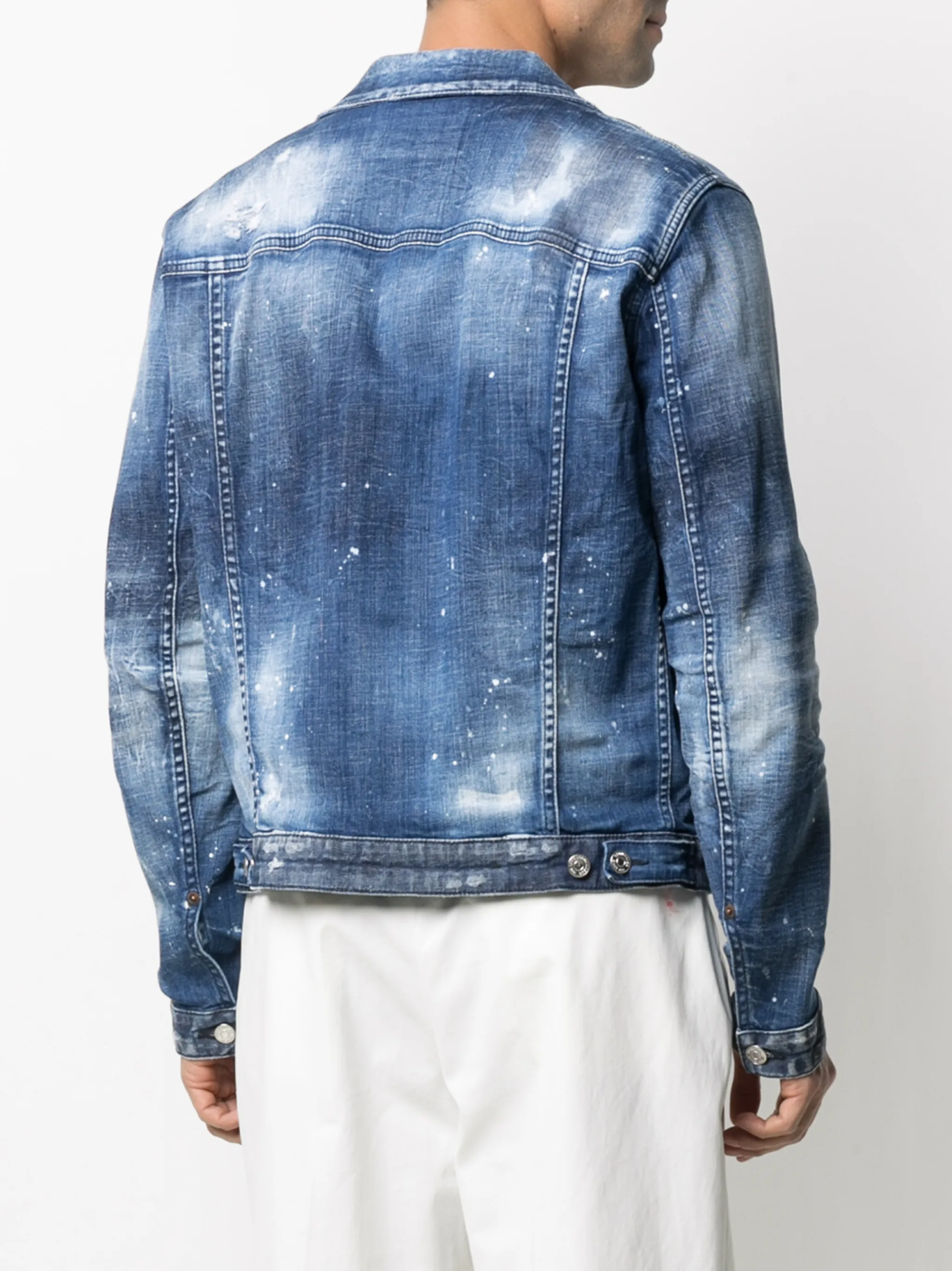 paintsplatter denim jacket Dsquared2