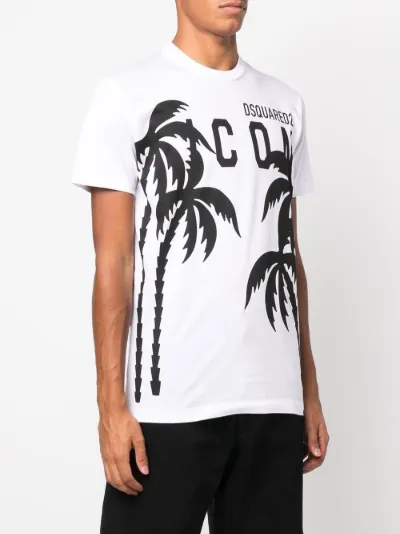 DSQUARED2 palm tree logo-print T-shirt | Eraldo.com SH