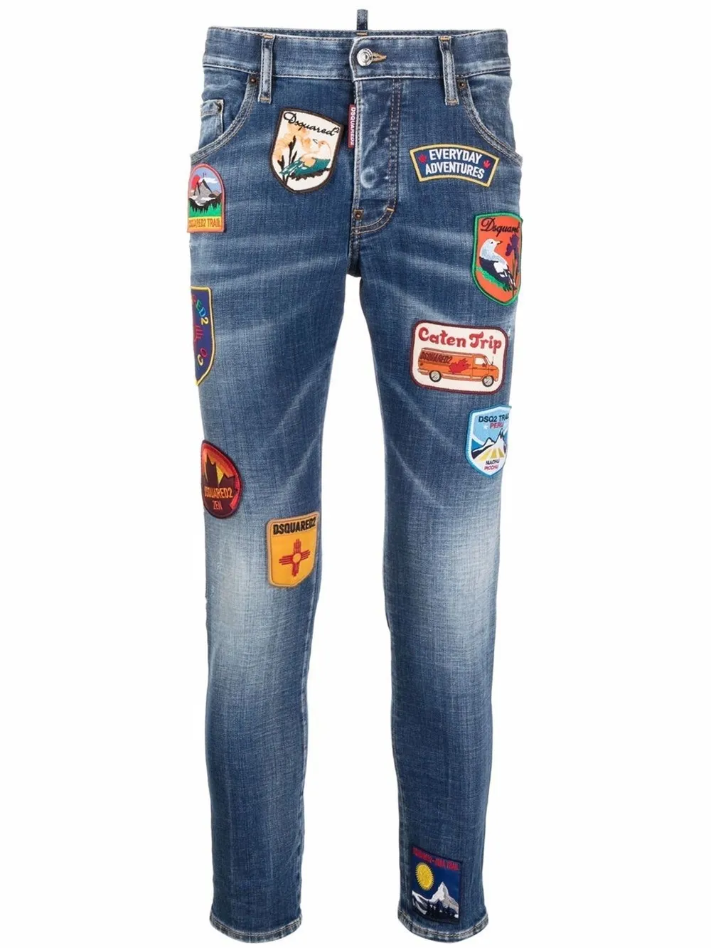 patch-detailing skinny jeans | Dsquared2 | Eraldo.com