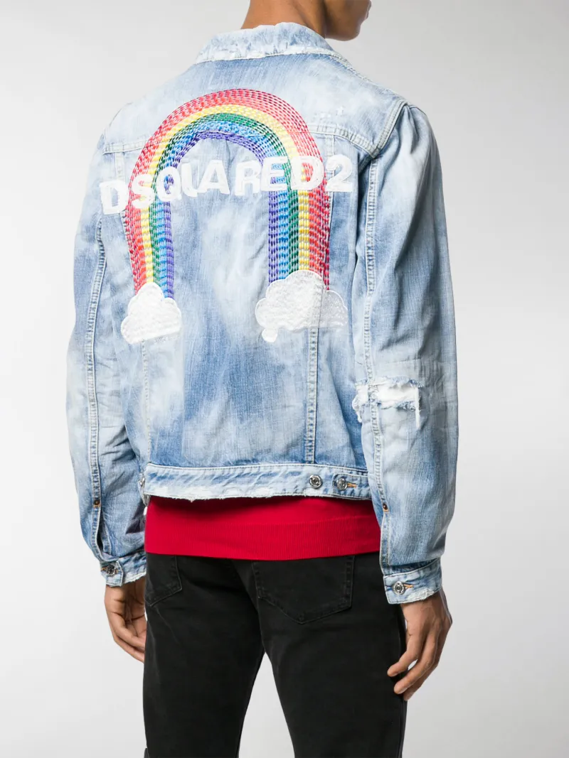 rainbow jean jacket