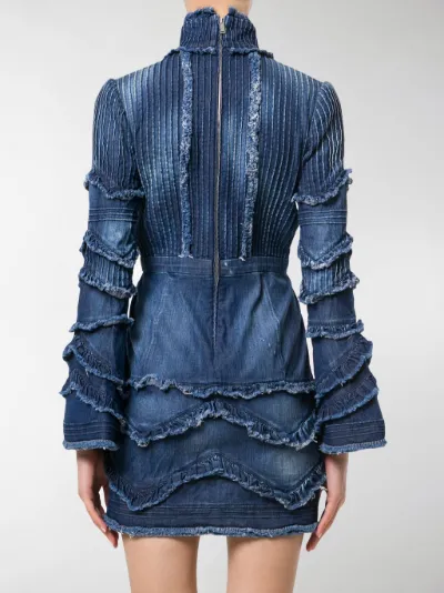 ruffle denim dress