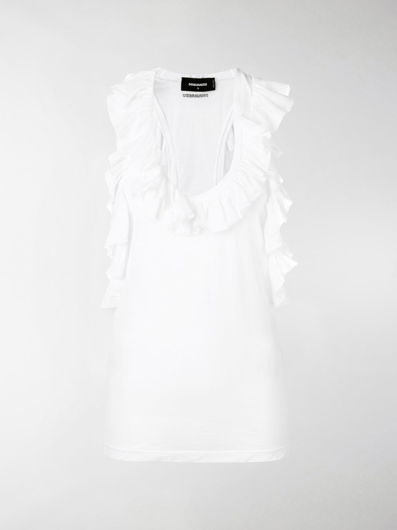 Sale Dsquared2 ruffled vest top white 