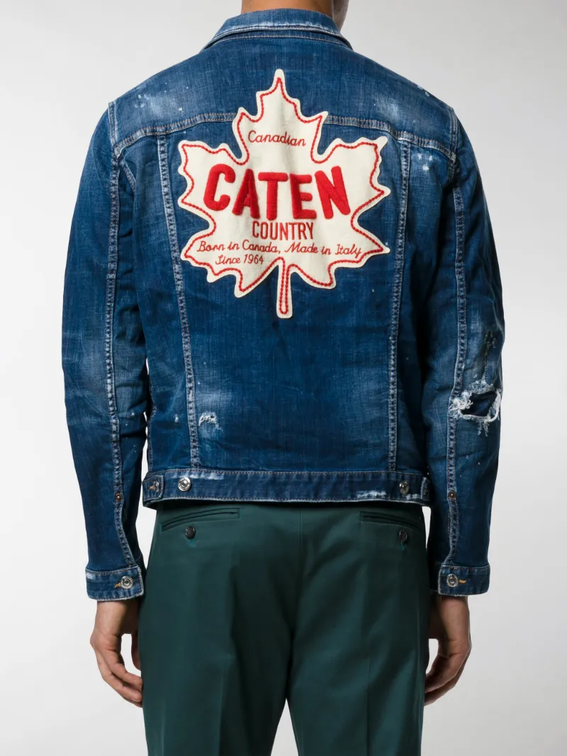 dsquared patch denim jacket