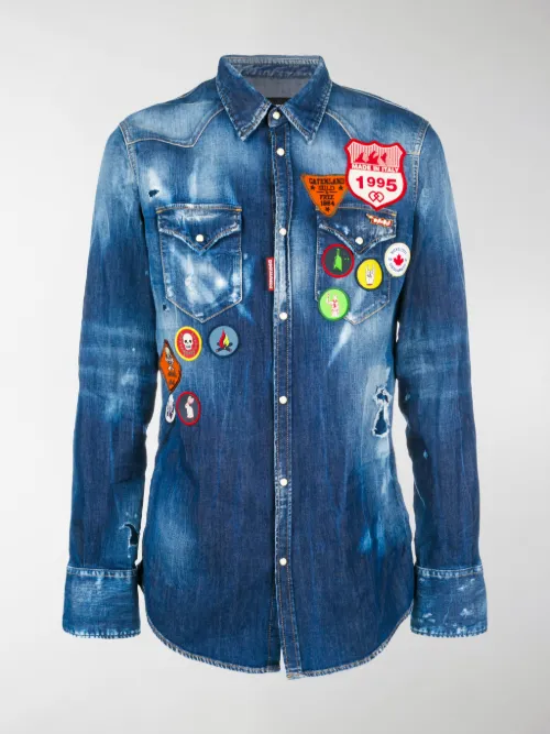 Dsquared2 - scout patch denim shirt