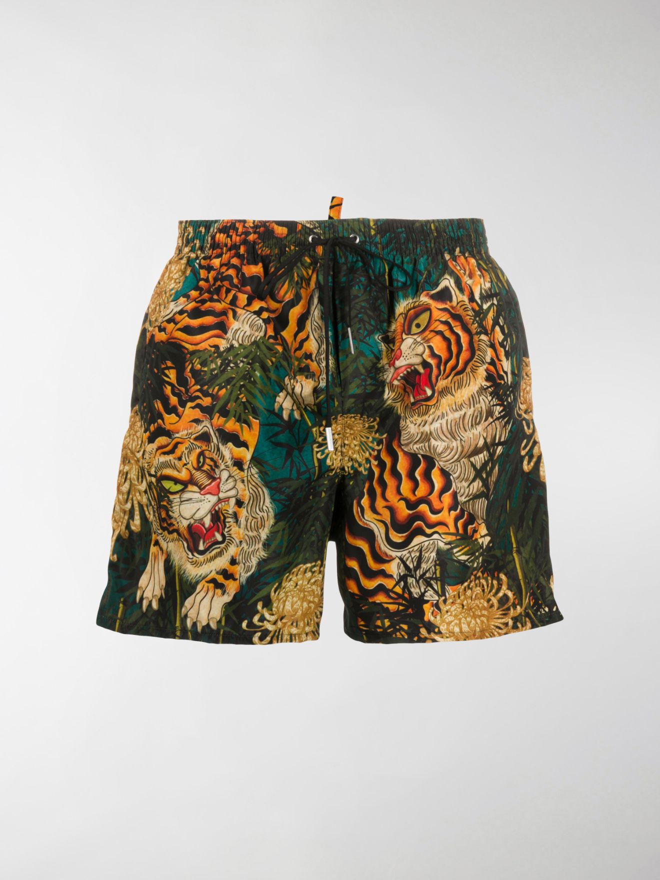 tiger print swim shorts