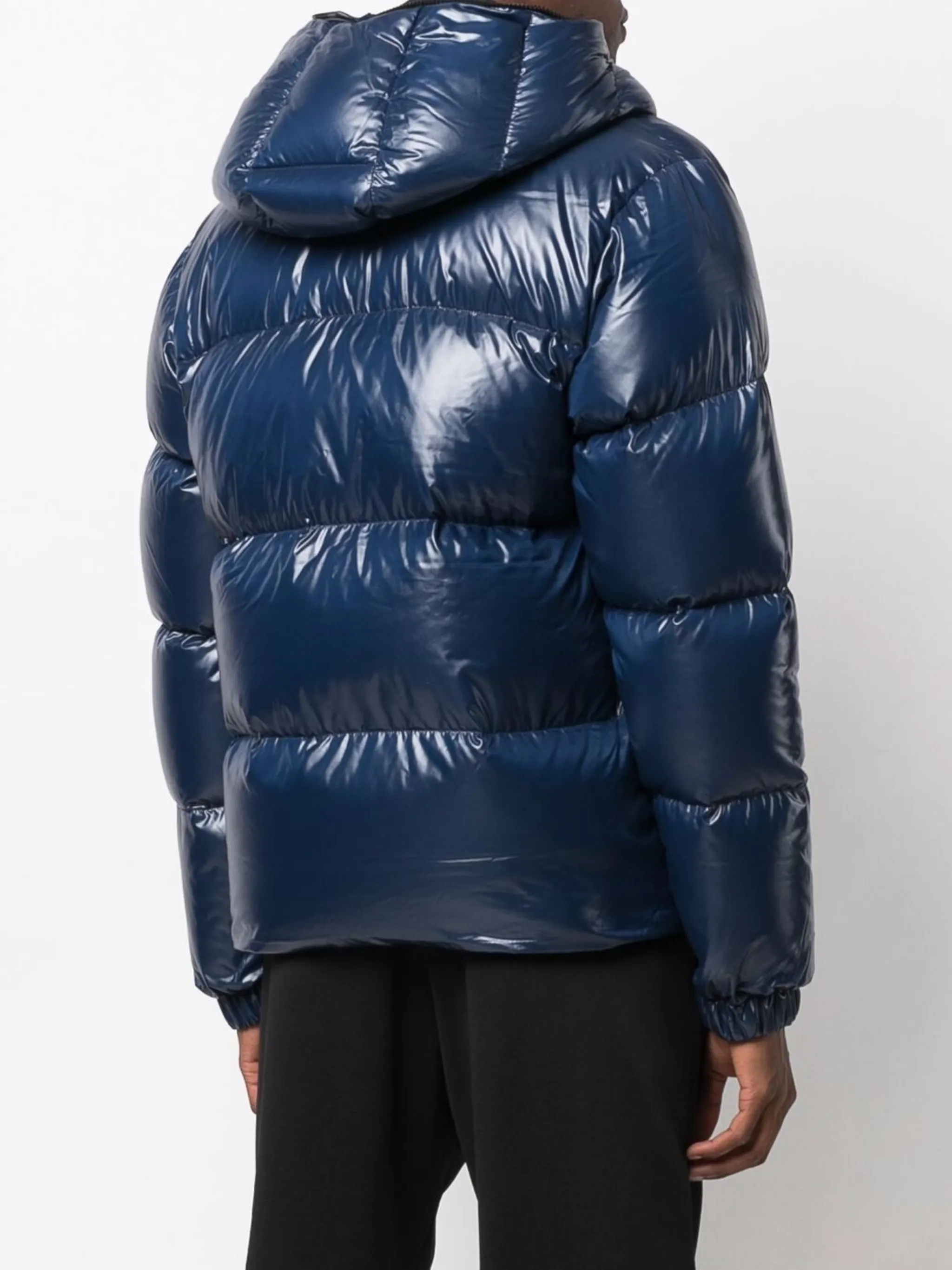 Duvetica logo-patch glossy puffer jacket | Eraldo.com US