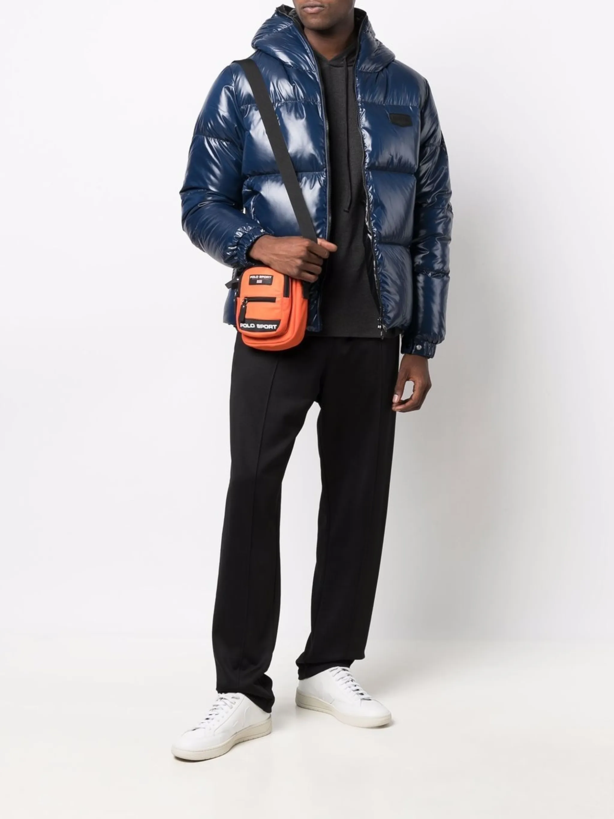 Duvetica logo-patch glossy puffer jacket | Eraldo.com US
