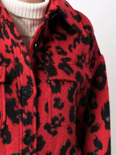 red leopard print coat