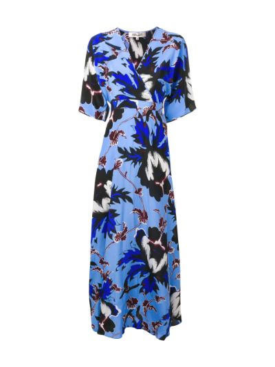 Dvf blue wrap dress deals