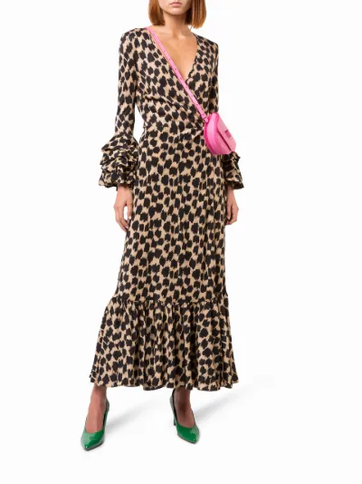 dvf puff sleeve wrap dress