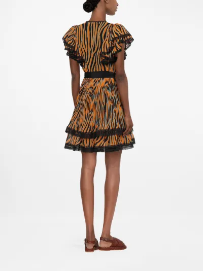 DVF Diane von Furstenberg tiger-print flared mini dress