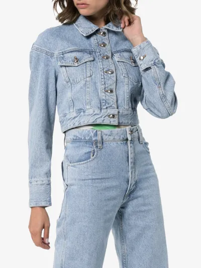 eckhaus latta cropped denim jacket