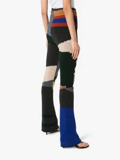 knitted flared trousers