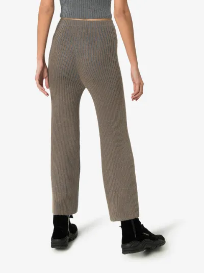 ribbed kick flare trousers